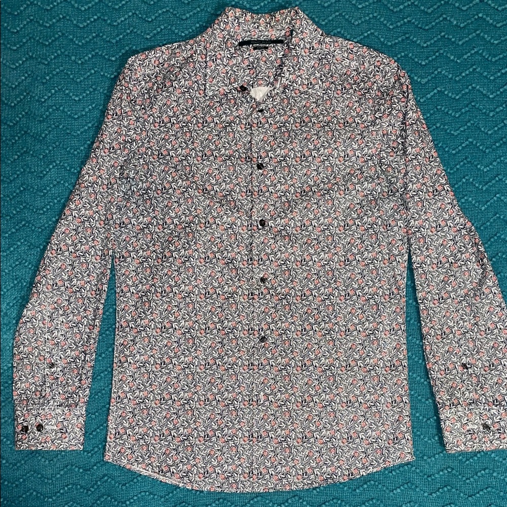 Perry Ellis Multicolor Floral Button Down Shirt
